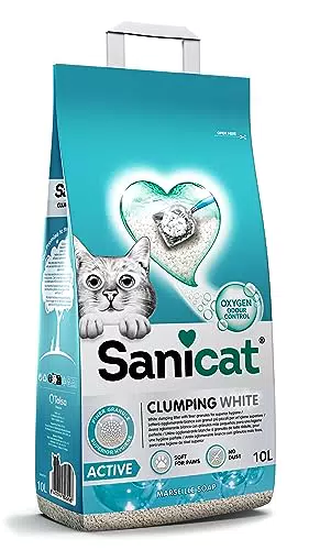 Sanicat Lettiera per gatti agglomerante al Sapone di Marsiglia, minerali naturali