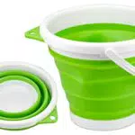 Secchio Pieghevole in Silicone con Maniglia Portatile per Campeggio e Viaggio