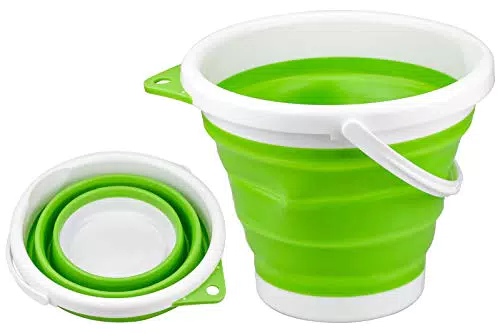 Secchio Pieghevole in Silicone con Maniglia Portatile per Campeggio e Viaggio