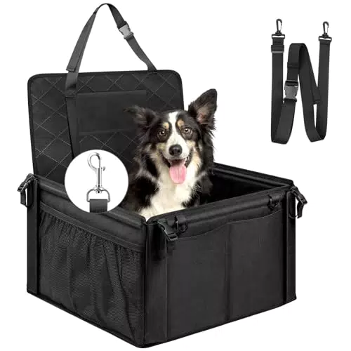 Seggiolino Auto per Cani di Piccola e Media Taglia - Trasportino Rinforzato con Cinghie