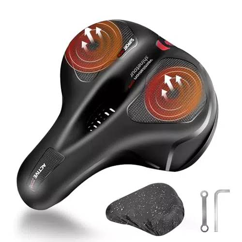 CRECAD Sella Bici Ergonomica in Memory Foam con Copertura Impermeabile