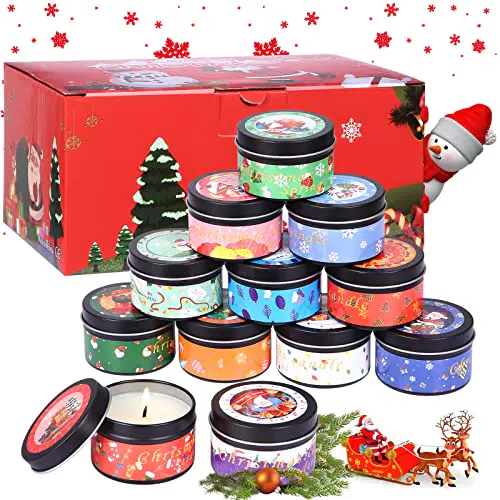 Candele Profumate di Natale - Set Regalo Aromaterapia in Cera di Soia Naturale