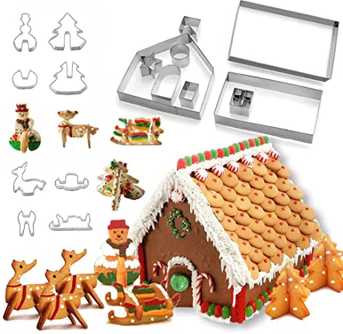 Set Tagliabiscotti Natalizio in Acciaio Inossidabile per Biscotti di Natale