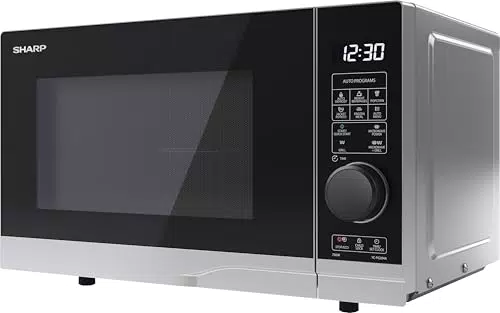 Sharp YC-PG204AE-S - Forno a microonde con grill, 700 W, 10 livelli di potenza