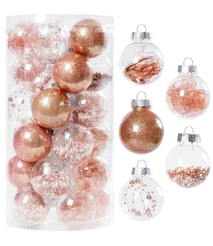SinLaw Set di Decorazioni per Albero di Natale in Plastica con Gancio Infrangibile