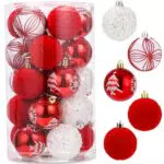 SOBEAU Palline di Natale in Plastica per Decorazioni Albero di Natale