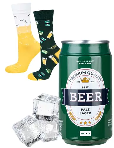 Soxo Calzini Divertenti per Uomo a Tema Birra - Idee Regalo in Cotone