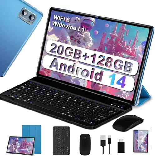 SUAAT Tablet 2025 10" Android 14, 20GB RAM, 128GB ROM, WiFi 6, Octa-Core, GMS