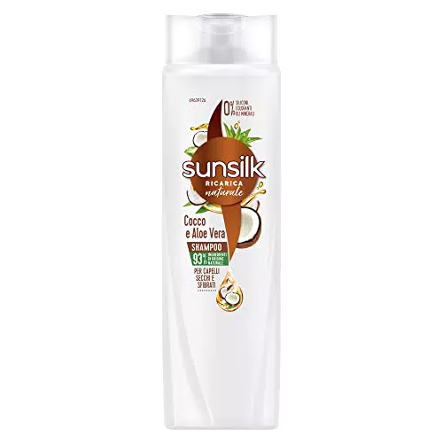 Sunsilk Shampoo Cocco e Aloe Vera per Capelli Secchi e Sfibrati, Formula Nutriente