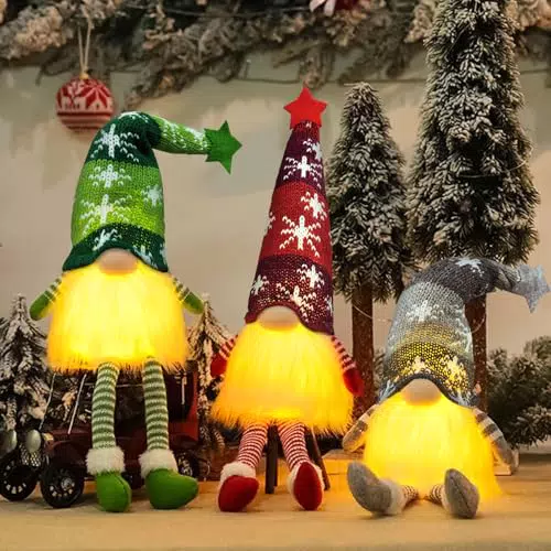 TEWWCEO Gnomi Natalizi Luminosi LED per Decorazioni Natalizie in Casa
