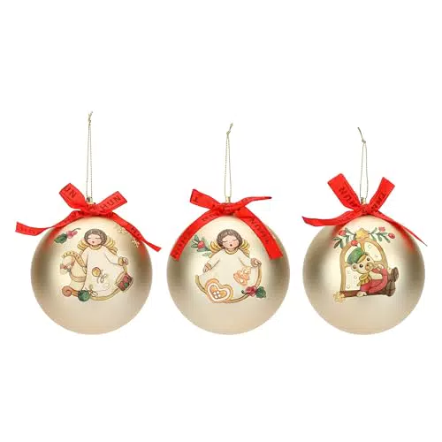 THUN Set Palline Natalizie da Collezione, Addobbo per Natale, Ø 10 cm