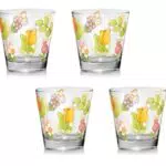 Thun Bicchieri in Vetro Decorato con Motivi Floreali - Linea Happy Country