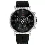 Tommy Hilfiger Orologio Analogico Multifunzionale da Uomo con Cinturino in Pelle