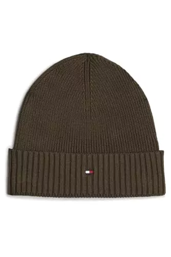 Tommy Hilfiger Berretto in Maglia Flag Cotton Beanie con Cachemire