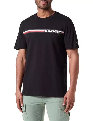 Tommy Hilfiger T-Shirt Maniche Corte Chest Stripe Scollo Rotondo Uomo