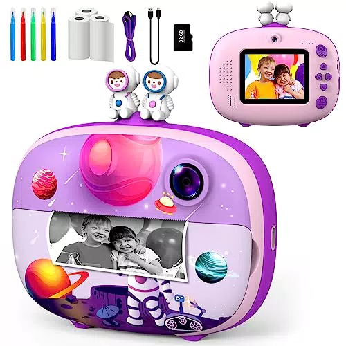ULEWAY Macchina Fotografica Digitale per Bambini con Stampa Istantanea 1080P