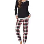 UNibelle Pigiami da Donna Girocollo Manica Lunga Sleepwear Set