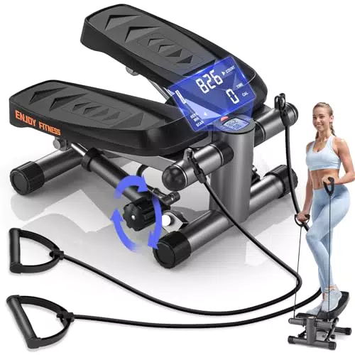 Vannect Mini Stepper Fitness 2 in 1 con Corda di Resistenza per Allenamento