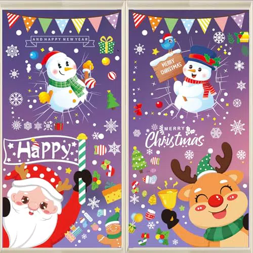 Vetrofanie Natalizie Adesivi per Finestre Decorazioni di Natale in PVC