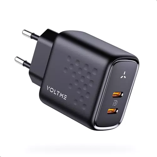 VOLTME Caricatore USB C Doppio Porta 45W per iPhone 15, Samsung Galaxy S23, MacBook Air