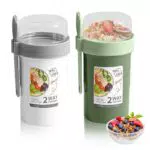 WEGREAT Bicchieri per Cereali 2 in 1 a Prova di Perdite per Yogurt e Salsa