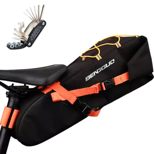 Wenbones Borsa da Sella Impermeabile per Bici, Grande Capacità, Montaggio Semplice