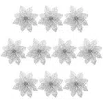 WINOMO Fiori Artificiali Glitter per Decorazione Albero di Natale