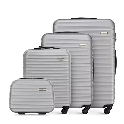 WITTCHEN Groove Set di Valigie Rigide in ABS con Manico Telescopico e Serratura