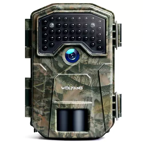 Wolfang Fototrappola 36MP HD con Infrarossi Invisibili e Visione Notturna IP66