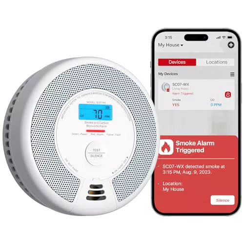X-Sense Rilevatori di Fumo e Monossido di Carbonio Wi-Fi SC07-WX con Batteria Sostituibile