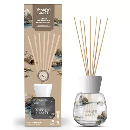 Yankee Candle Diffusore a Bastoncini Ambra & Sandalo - Fragranza Fino a 10 Settimane