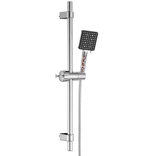 YEAUPE Kit di Rialzo per Doccia con Soffione Quadrato e 6 Modalità di Getto