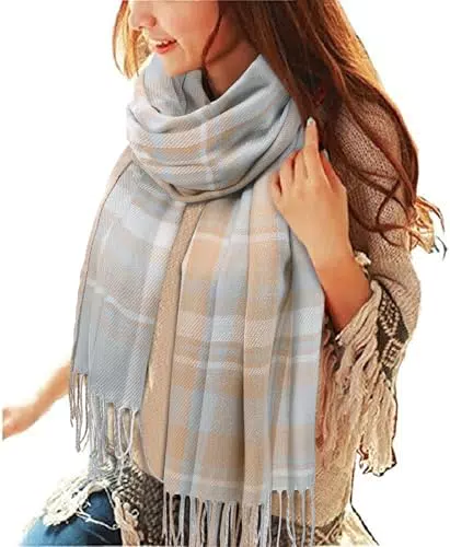 Yuson Girl Sciarpa Invernale Donna - Scialle Tartan Poncho Maglia Stola