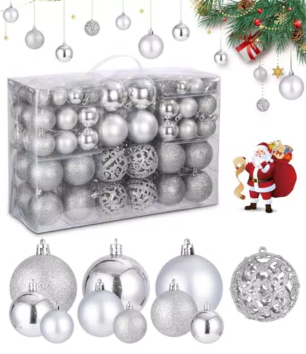 Zawaer Palline di Natale per Albero - Decorazioni Natalizie Riutilizzabili