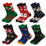 ZFSOCK Calze Uomo Fantasia Divertenti - Calzini Natalizi in Cotone Funky