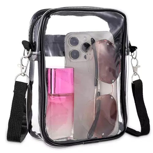 Borsa a Tracolla Trasparente in PVC da Donna - Borsa Cosmetica Impermeabile