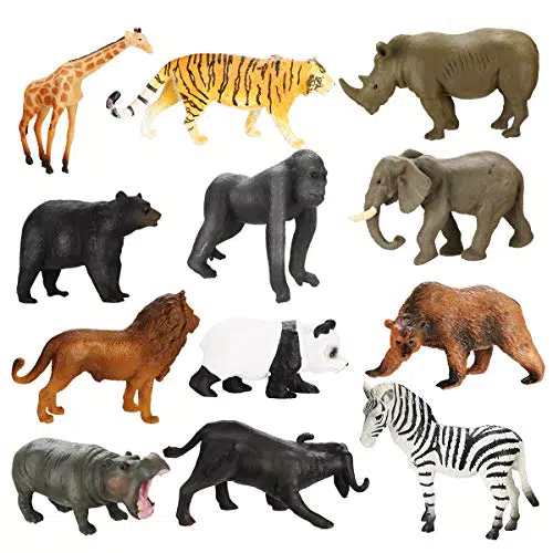 Achort Giocattoli Educativi Animali della Giungla in Plastica per Bambini