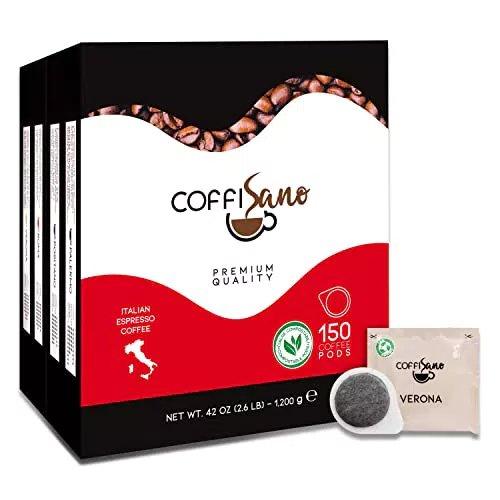 CoffiSano Caffè Espresso Italiano in Filtro Carta Compostabile ESE 44 mm
