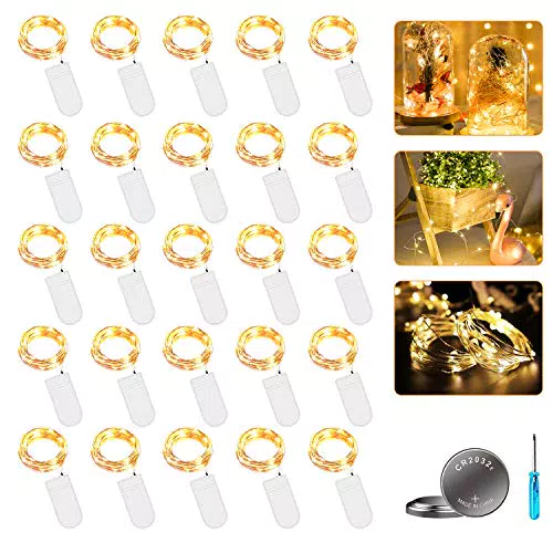 Luci LED a Batteria IP65 - Stringa Filo Rame per Esterni e Interni, Decorazioni Feste