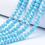 Perline Ceche di Cristallo di Boemia, 8 x 6 mm, Rondelle Sfaccettate in Vetro Smerigliato