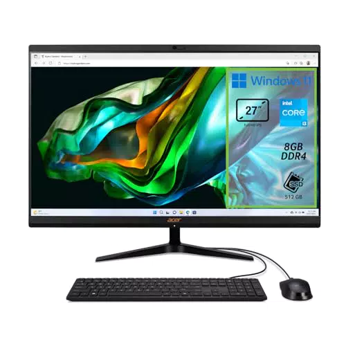 Acer Aspire C27-1800 All-in-One: PC Desktop Intel Core i3, 8 GB RAM, 512 GB SSD
