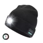 Achort Berretto Bluetooth 5.0 Ricaricabile Wireless con LED per Sport e Outdoor