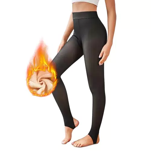 Aisprts Collant Termici Donna Felpati Moda Invernale Elasticizzati a Vita Alta