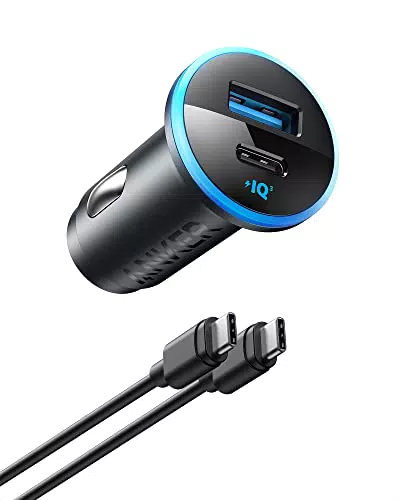 Anker Caricatore Auto USB-C 52,5W Doppia Porta Ricarica Rapida PowerIQ 3.0