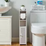 AOJEZOR Porta Carta Igienica e Portarotolo 2 in 1 per Mobile Bagno