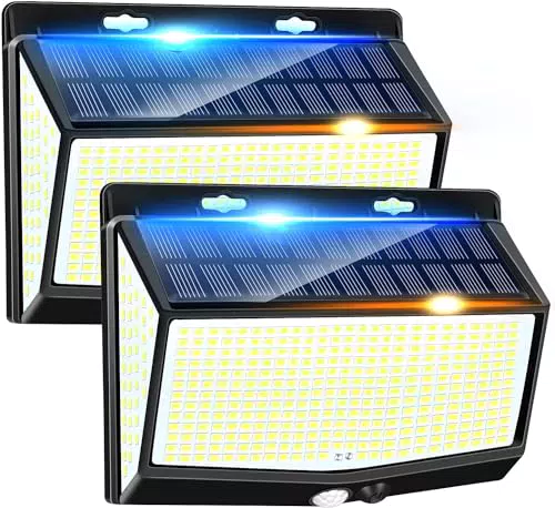 AOKBON Lampada Solare LED da Esterno con Sensore di Movimento e 3 Modalità IP65