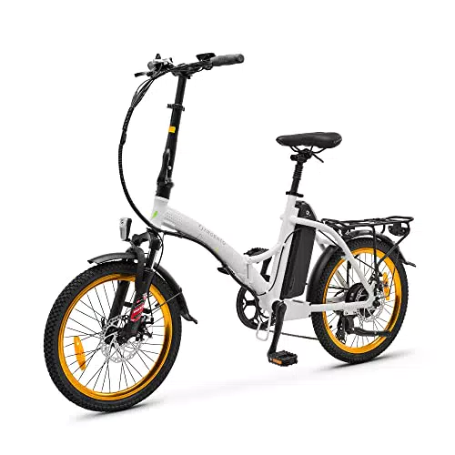 Argento Piuma Bici Elettrica Pieghevole 20" Autonomia 70 km Motore 250W
