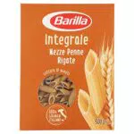Barilla Pasta Mezze Penne Rigate Integrali, Pasta Corta di Semola Integrale di Grano Duro