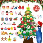 BNGXR Albero di Natale in Feltro Fai da Te con Decorazioni per Bambini