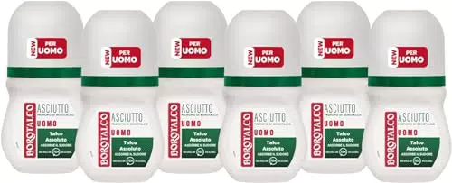 Borotalco Deodorante Uomo Roll On Asciutto Originale, Formula Senza Alcool